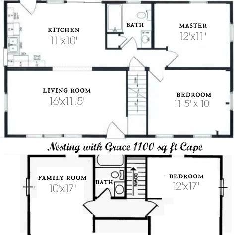 complete   afters  sq ft cape floor plan  future nesting  grace