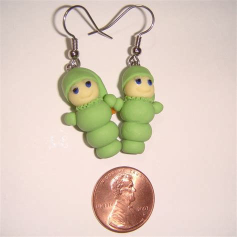 glo worm glow worm earrings miniature toy game original