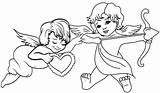 Cupid Coloring Heart Pages Kids Beautiful sketch template