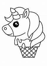 Coloring Ice Cream Unicorn Pages Kids sketch template
