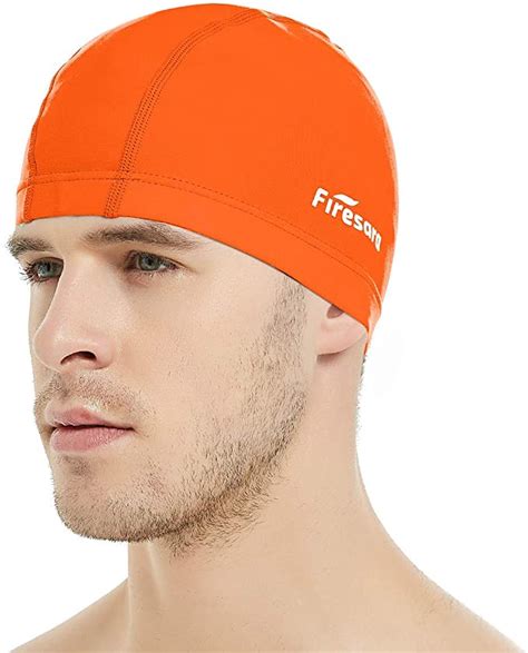 Firesara Fabric Swim Cap High Elasticity Swimming Cap Keeps Hair Clean