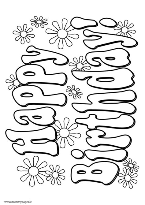 happy birthday sign colouring page mummypagesie