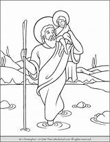 Coloring Saint Christopher St Pages Catholic Peter Francis Assisi Saints Color Jesus Kid Printable Drawing Kids Thecatholickid Christ Carrying Christian sketch template