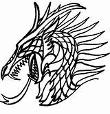 Dragon Coloring Chinese Face Dragons Clipart sketch template