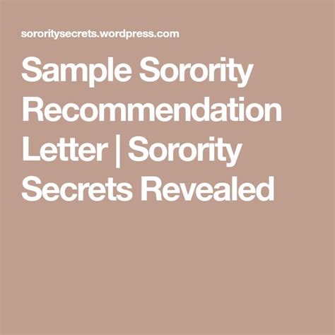 sample sorority recommendation letter sorority recommendation letter