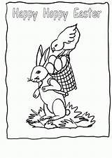 Easter Bunny Coloring Pages Happy Bunnies Colouring Printable Color Kids Print Sheets Eggs Book Chocolate Children sketch template