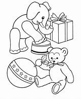 Toys Coloring Toy Christmas Animal Stuffed Pages Sheets Printable Bear Kids Story Elephant Color Clipart Colouring Holiday Print Animals Favorite sketch template