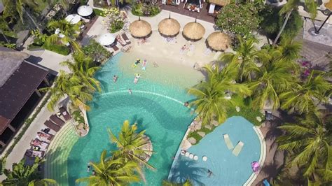 bali mandira beach resort and spa beach pool aerial view