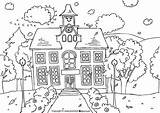 School Coloring Colouring Pages House Printable Kids Back Pdf Children Village Activity Colegio Activityvillage Story sketch template