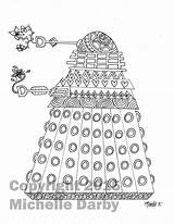 Dalek Colouring sketch template