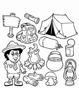Camping Coloring Pages Equipment Preschoolers Scouting Supplies Colouring Color Family Theme Printable Worksheets Getdrawings Print Getcolorings sketch template