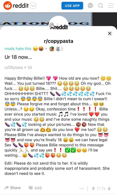 O Reddit R Copypasta Mods Hate This Oh Ew Happy Birthday