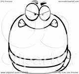 Worm Clipart Chubby Mad Coloring Cartoon Outlined Vector Thoman Cory Royalty sketch template
