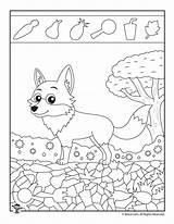 Hidden Easy Printable Pages Activity Animals Fox Object Coloring Printables Kids Puzzles Animal Activities Kindergarten Puzzle Games Choose Board Print sketch template