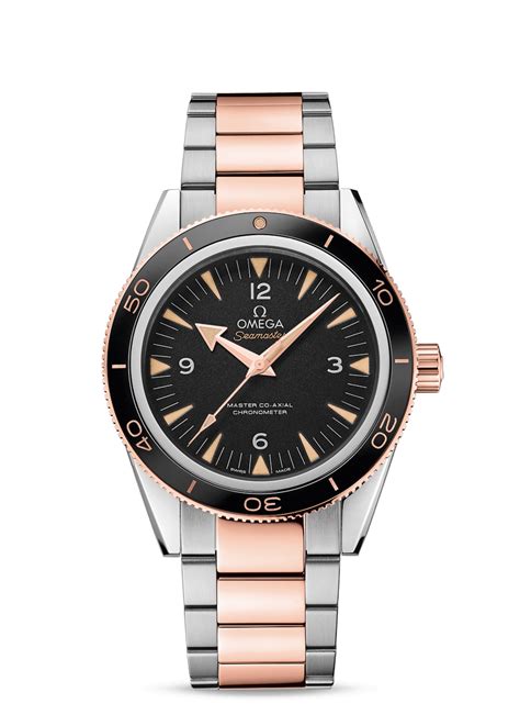 omega seamaster heritage  steel ct rose gold master  axial black dial mm