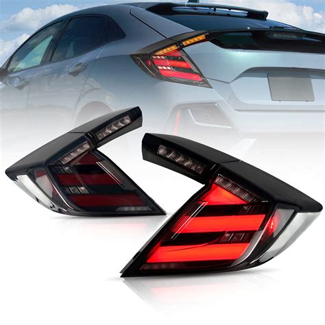 buy archaic led tail lights assembly fit  honda civic hatchback type    sequential