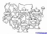 Coloring Pages Iggy Koopa Bowser Getdrawings sketch template