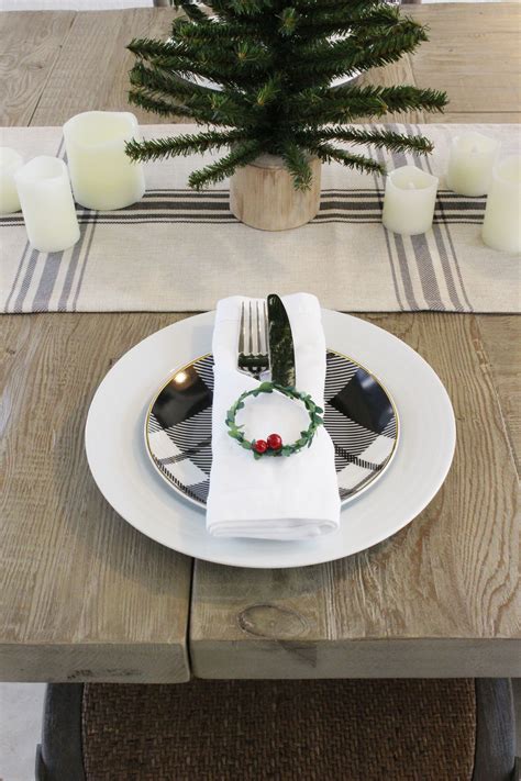 place setting  napkins silverware   christmas tree   table