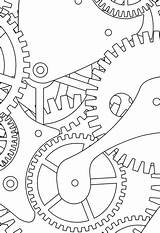 Mechanics Cogwheels Clockwork Blueprints Lifestyles sketch template