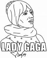 Coloring Gaga Lady Pages Print sketch template