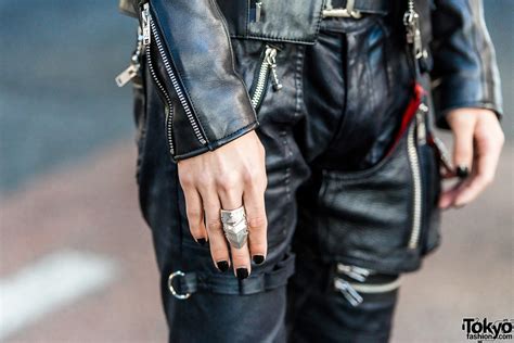 harajuku punk street style w 99 is motorcycle jacket leather pants