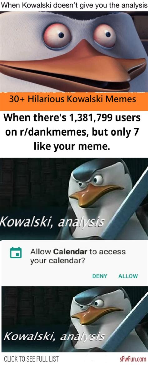 funny kowalski memes reddit s best kowalski analysis meme memes funny memes penguins funny