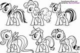 Coloring Little Pinkie Pie Dash Rainbow Pony Rarity Fluttershy Pages Printable Print sketch template