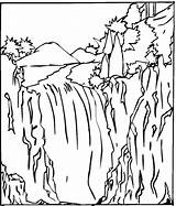 Rainforest Waterfalls sketch template