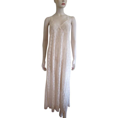 sheer lace negligee lingerie nightgown vintage 1970s gilligan o malley