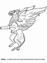 Coloring Pages Griffin Greek Monsters Creatures Kids Mythology Mythological Mystical Book Mythical Ancient Blake Print Coloringpagebook Printable Popular Template Eagle sketch template