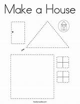 House Make Coloring Shapes Preschool Worksheets Pages Cutting Craft Activities Twistynoodle Kindergarten Colouring Noodle Twisty Kids Print Login Choose Board sketch template