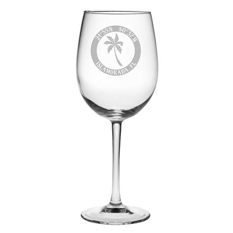 custom coordinates island palm all purpose wine glasses s