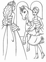 Barbie Coloring Pages Printable Kids Horse sketch template