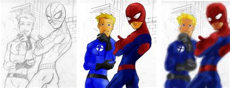johnny and spidey by ~annime1231 on deviantart marvel universe marvel spiderman