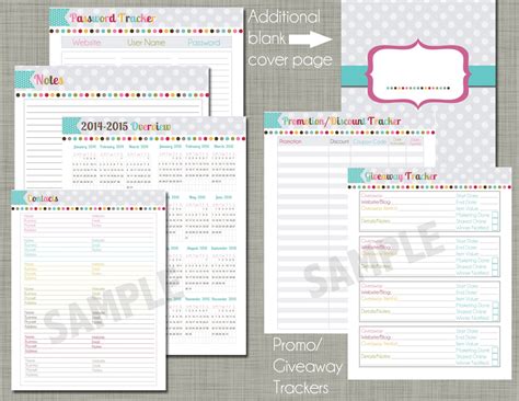 small business planner printable set sized large