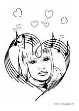 Coloring Pages Valentines People Nicki Minaj Famous Valentine Print Color sketch template