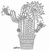 Ausmalbilder Kaktus Muster Omeletozeu sketch template