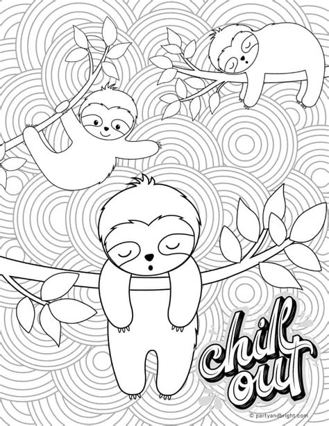 cute sloth coloring pages printable activities  organized mom