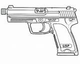 Pistola Gun Paintball sketch template