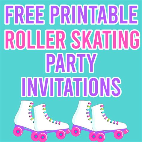 printable roller skating party invitations parties  personal