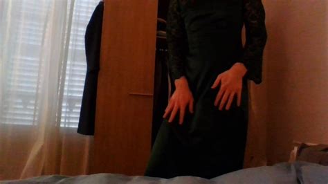 Sexy Crossdresser Stealing Roommate Prom Dress Tranny