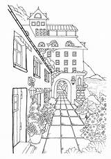 Coloring Pages Town Adult Little Printable Book Nice House Etsy Coloriage Digital Stress Adults Para Colorear Relieving Choose Board Gift sketch template