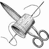 Sewing Notions Clipart Clip Cliparts Library Vintage sketch template