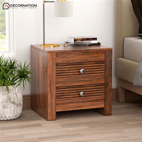 tay wooden  drawers storage bedroom side table brown decornation