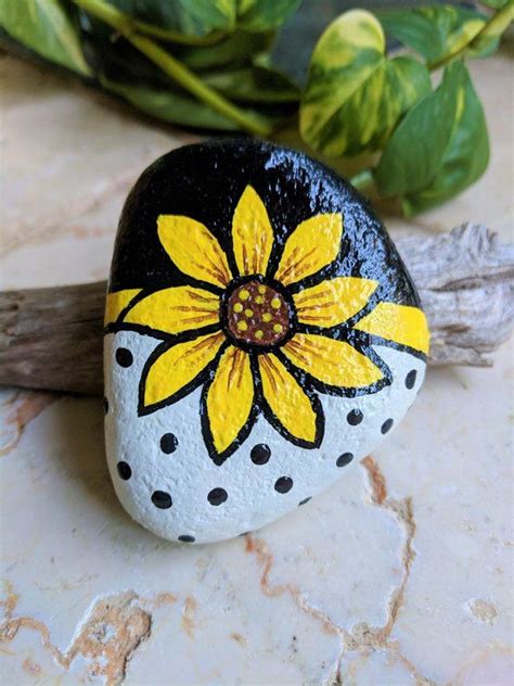 painted rocks beach stones paperweight gifts   plant marker