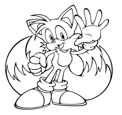printable sonic  tails coloring pages
