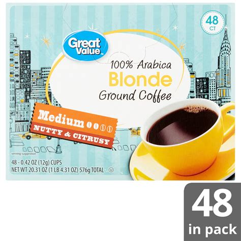 great   arabica blonde medium roast coffee pods  ct