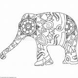 Zentangle Pages Elephant Coloring Getcolorings African sketch template
