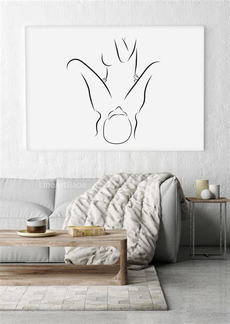 oral sex erotic line art abstract couple sex print etsy