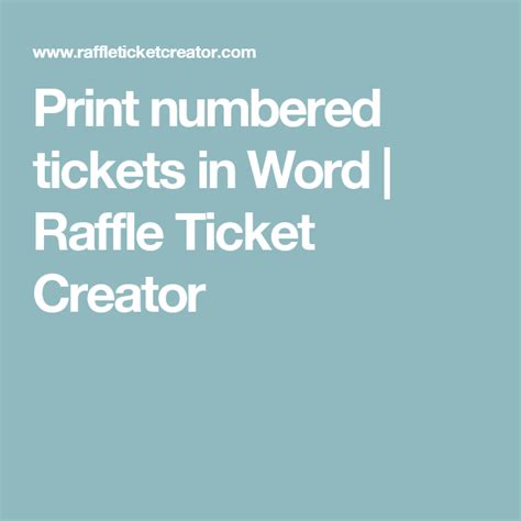 print numbered   word raffle ticket creator raffle